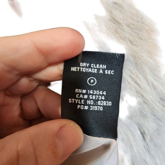 7 For All Mankind Gray Faux Fur Chubby Jacket Womens Size S - Picture 7 of 7